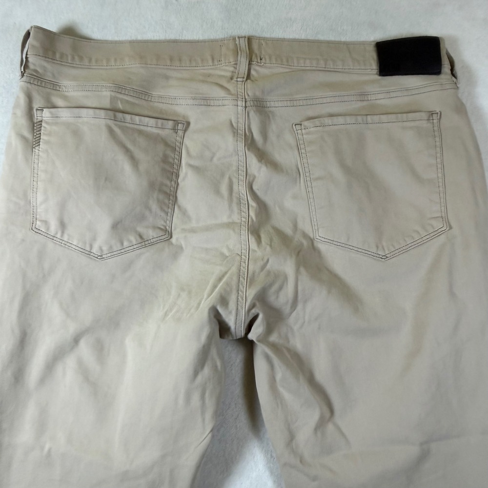 Paige Federal Slim Straight Leg Pants Mens 38 Khaki Tan 5-Pocket Trousers